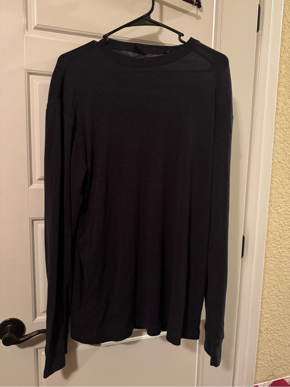 Men's Long-Sleeve Crew Neck Shirt — Dark blueish/grayish